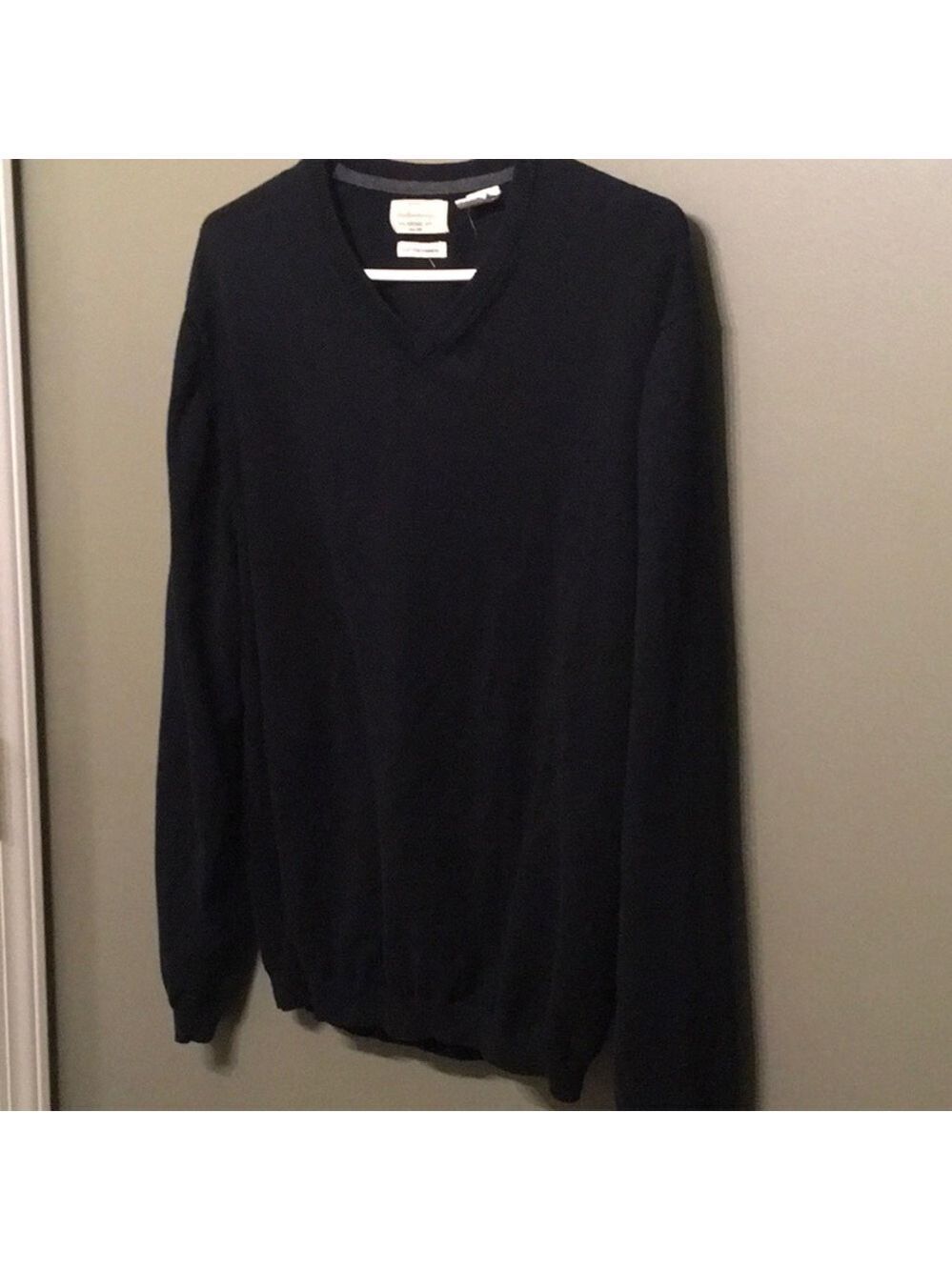Weatherproof Sweater Men’s Suze Large‎ Black Cotton Cashmere V-neck